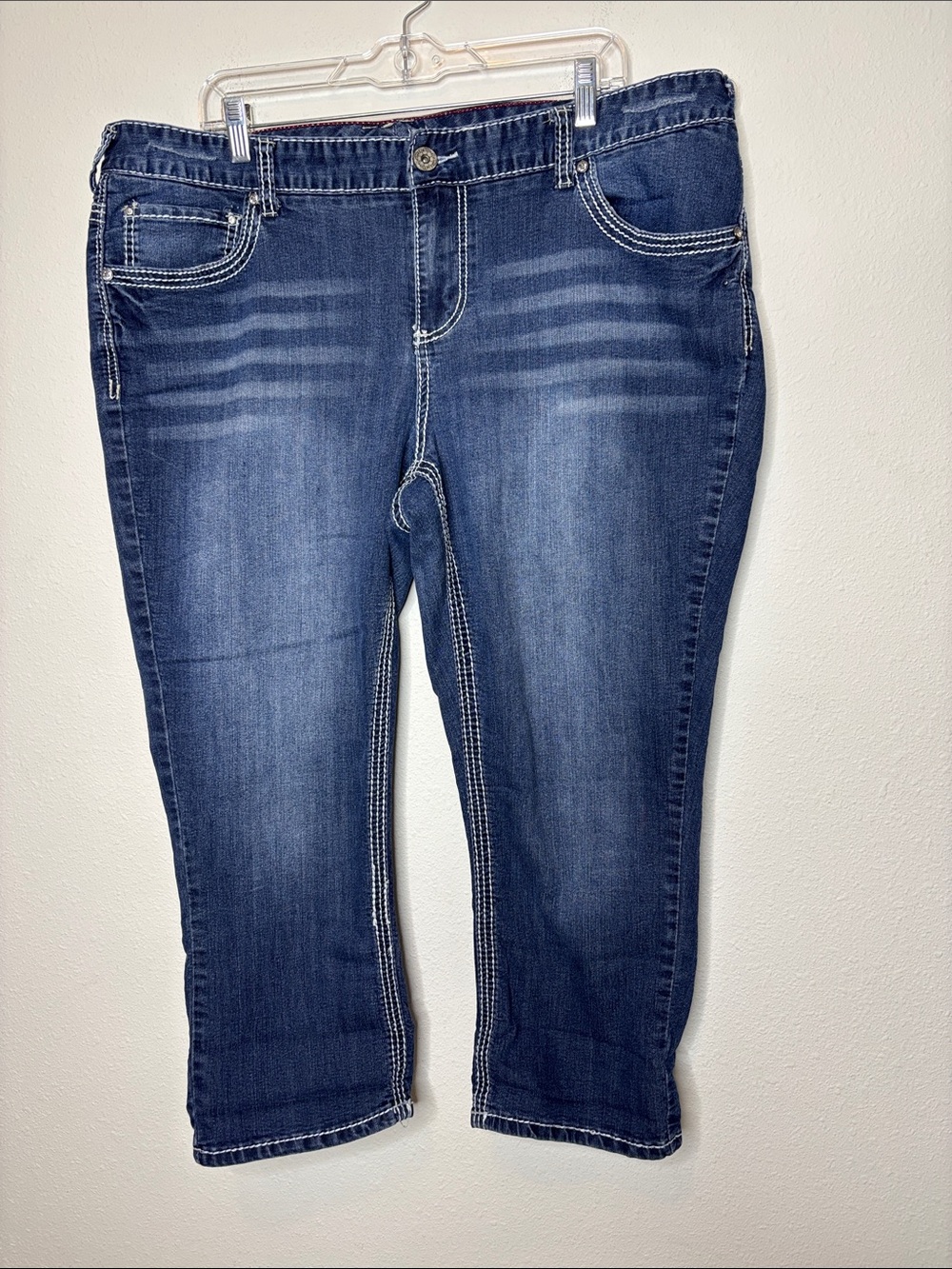 Maurices Dark Blue Cropped Stretch Jeans